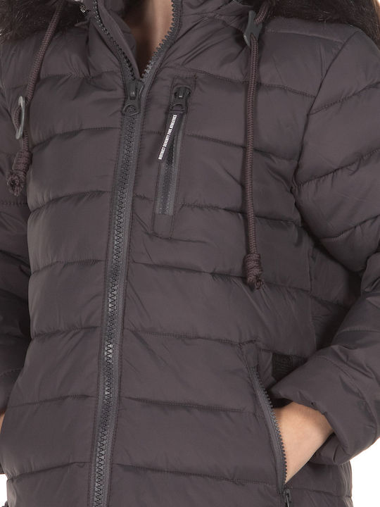 Kids' Parka Long with Hood Gray