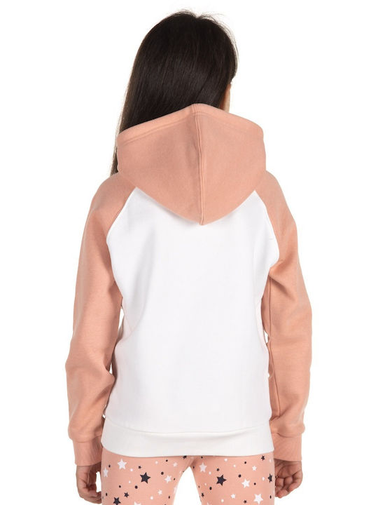 District75 Kids Fleece Sweatshirt with Hood and Pocket Pink