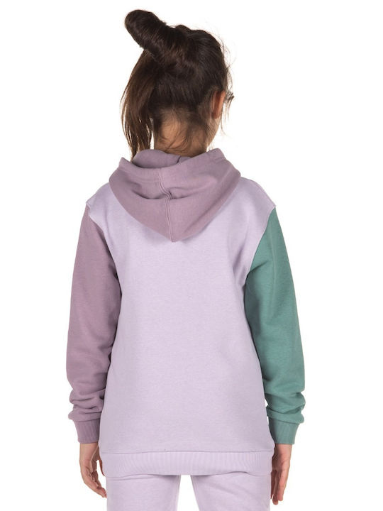 District75 Kids Sweatshirt with Hood and Pocket Lilac