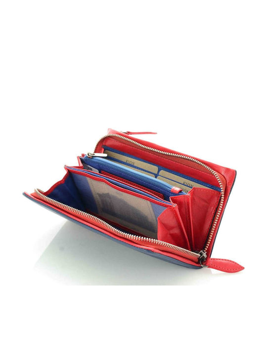 Large Leather Women's Wallet Classic Blue