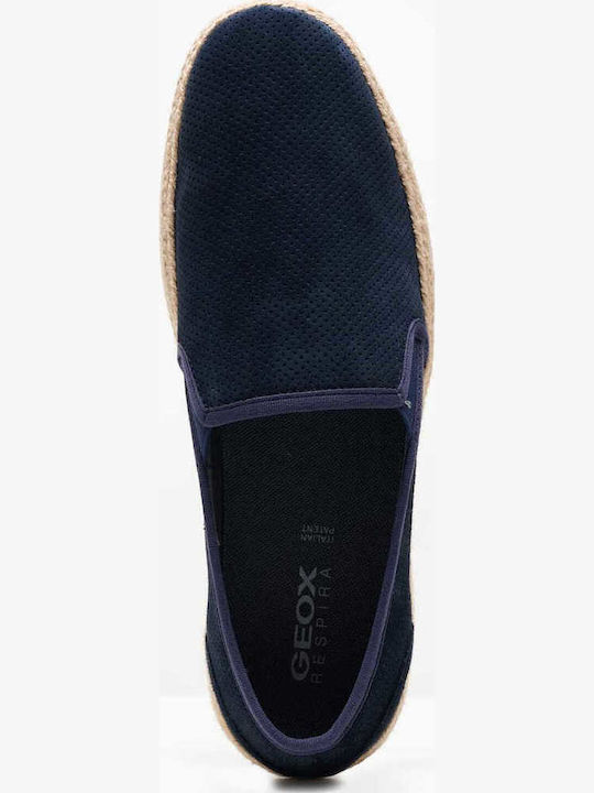Pantelleria Suede Men's Espadrilles in Blue Color
