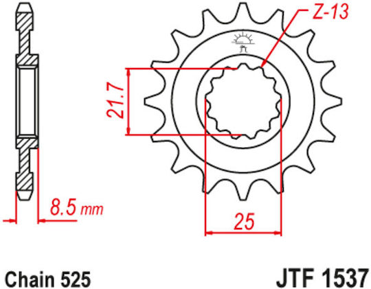 JT Sprockets Front Sprocket 15 Teeth for Kawasaki Versys 1000 / Z1000