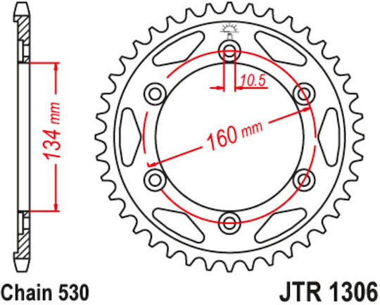 JT Sprockets Γρανάζι Πίσω 40 Δοντιών για Honda CBR 1000 / Fireblade