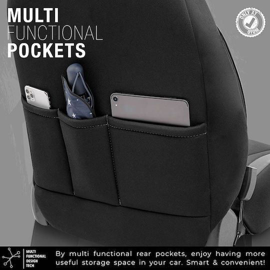 Otom Set Huse Auto 11buc Piele sintetica Limited Design Negru / Gri