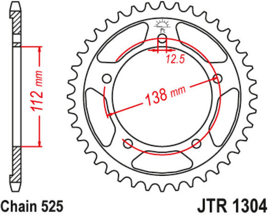 JT Sprockets Γρανάζι Πίσω 41 Δοντιών για Honda CBF 500 / XL 1000