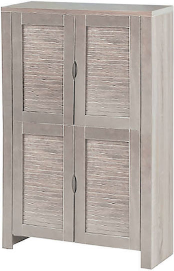 Holz Schuhschrank mit 6 Regalen Braun L80xW32xH127cm