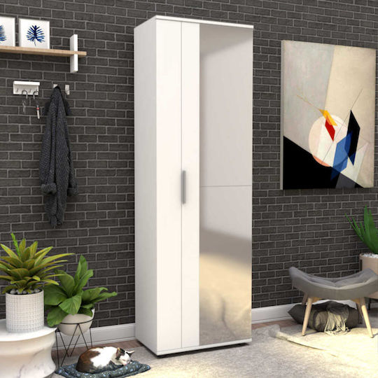 Holz Schuhschrank Porto mit 10 Regalen White L60xW36xH187cm