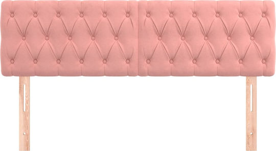 vidaXL Fabric Bed Headboard Pink 144x88cm