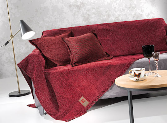 Guy Laroche Balance Ριχτάρι Πολυθρόνας Δύο 'Οψεων Chenille 150x170εκ. Wine