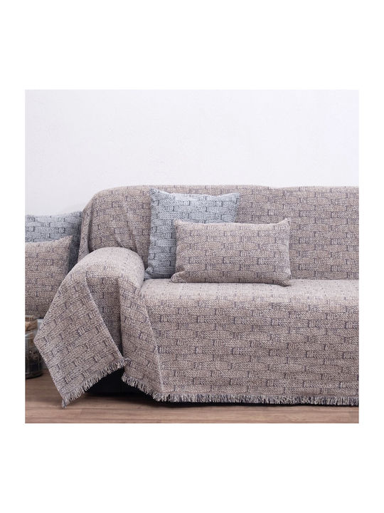 Anna Riska 1444 Ριχτάρι Διθέσιου Καναπέ Δύο 'Οψεων Chenille 180x240εκ. Beige 427926