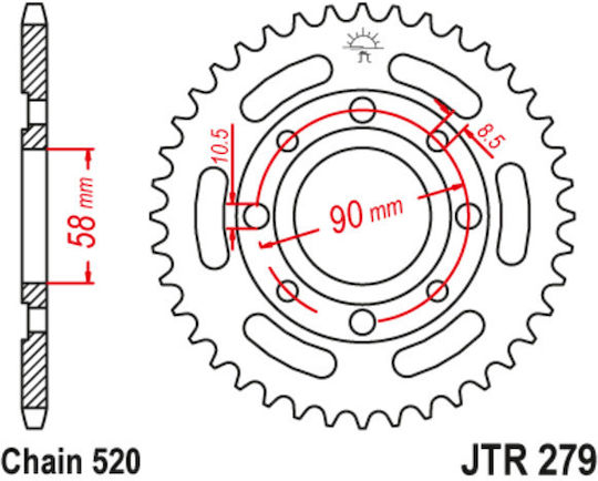 JT Sprockets Заден зъбен колело 33 Зъби за Honda Бунтовник / Сянка
