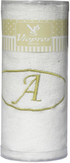 Viopros Facecloth Monogram B 50x100cm Ecru Weight 480gr/m²
