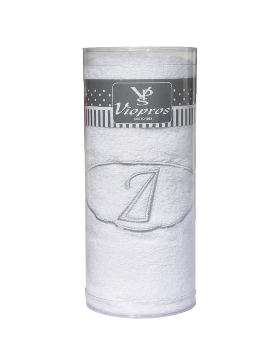 Viopros Geschirrtuch Monogramm Η 50x100εκ. Weiß Gewicht 480gr/m²