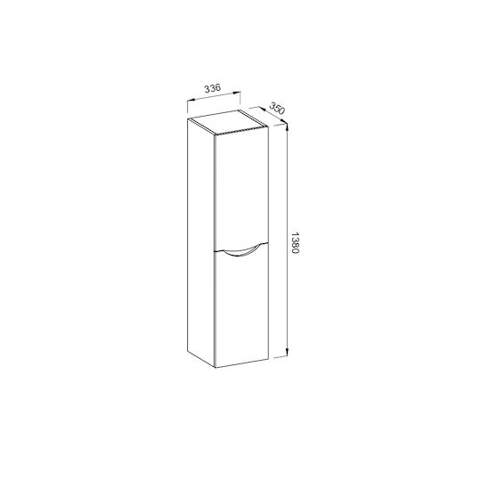 Martin Smile Badezimmersäule Wandhängeschrank H33.6xB35xH138cm Anthracite