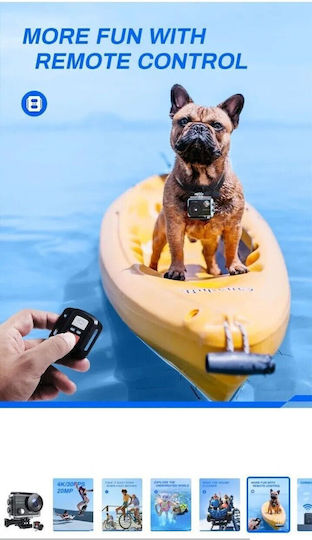 Crosstour CT8500 Action Camera 4K Ultra HD Underwater (with Case) with Screen 2" and Wi-Fi Black