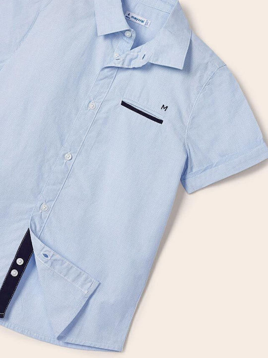 Kids One Color Shirt Short Sleeve Light Blue Tailoring