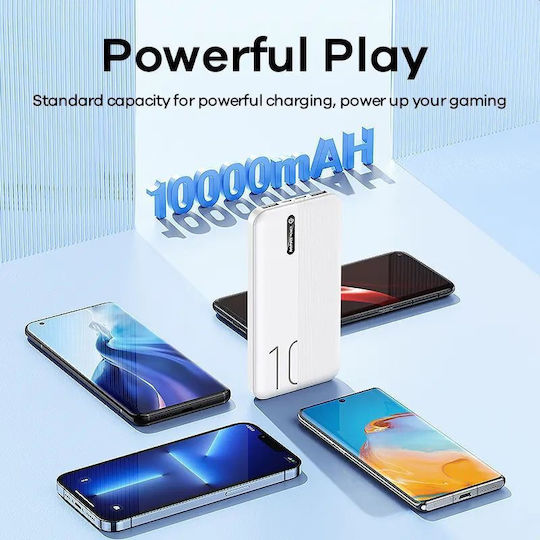 Remax RPP-295 Power Bank 10000mAh with 2 USB-A Ports and USB-C Port White