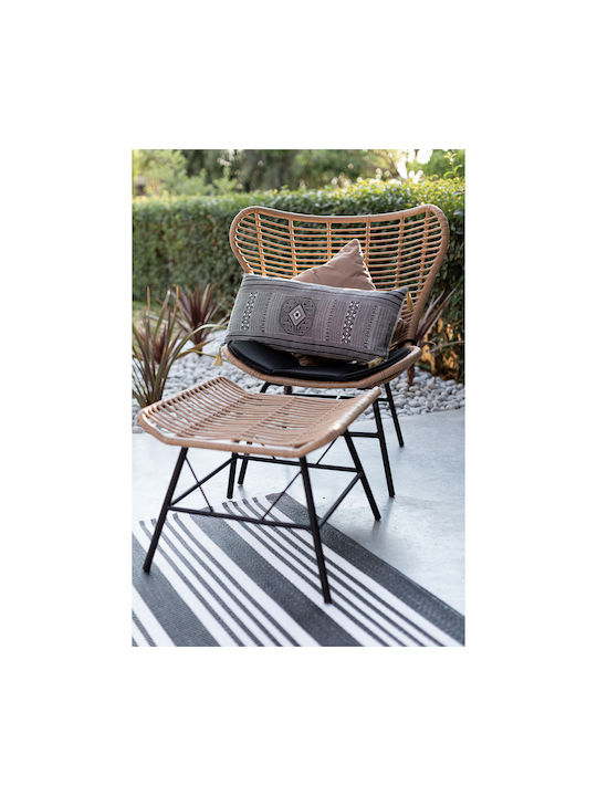 Garden Stool Rattan Butterfly Natural 58x59x47.5cm