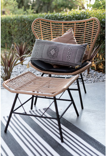 Градински Табурет Rattan Butterfly Натурален 58x59x47.5см