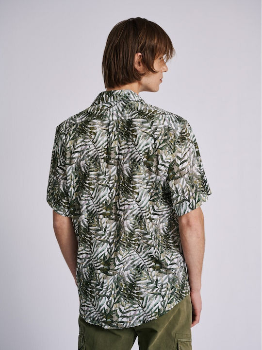 Staff Men's Shirt Short Sleeve Floral Green