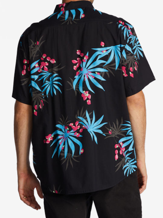 Sundays Short-sleeved Cotton Shirt Floral Black