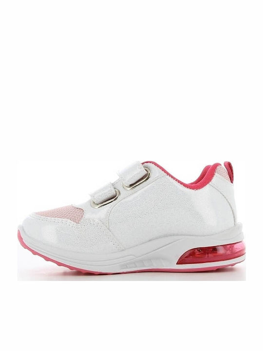 Kinder Sneakers mit Klettverschluss & Lichtern Weiß