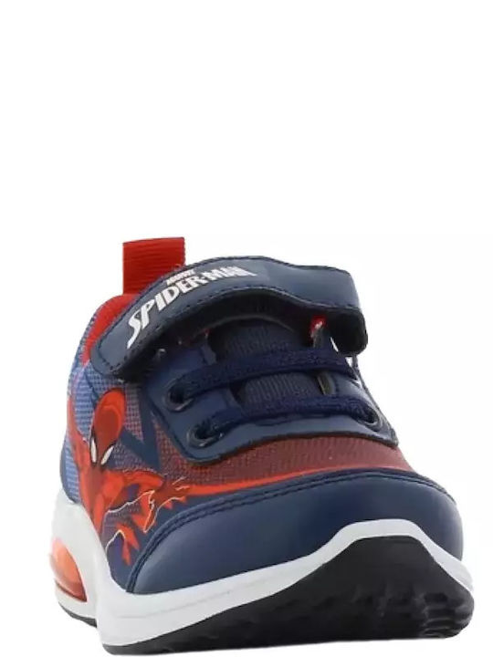 Παιδικά Sneakers Ανατομικά με Σκρατς & Φωτάκια Μπλε