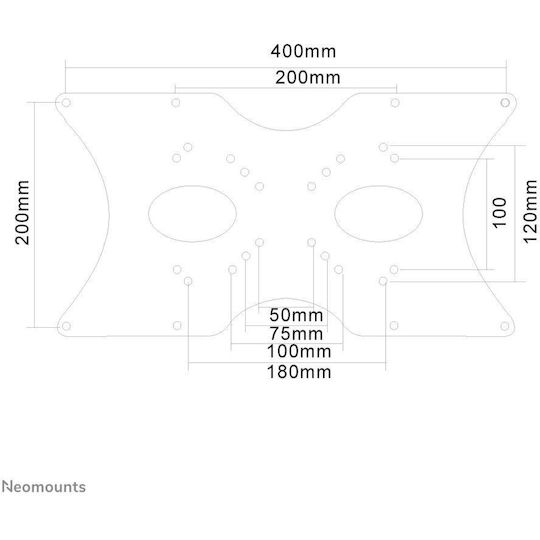 Neomounts Wandmontiert Halterung Monitor bis 52" Silber (PMA-VESA400)