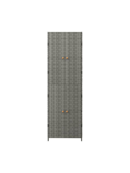Двукрилен гардероб Метал с 3 рафтове Сив 59x40x180бр