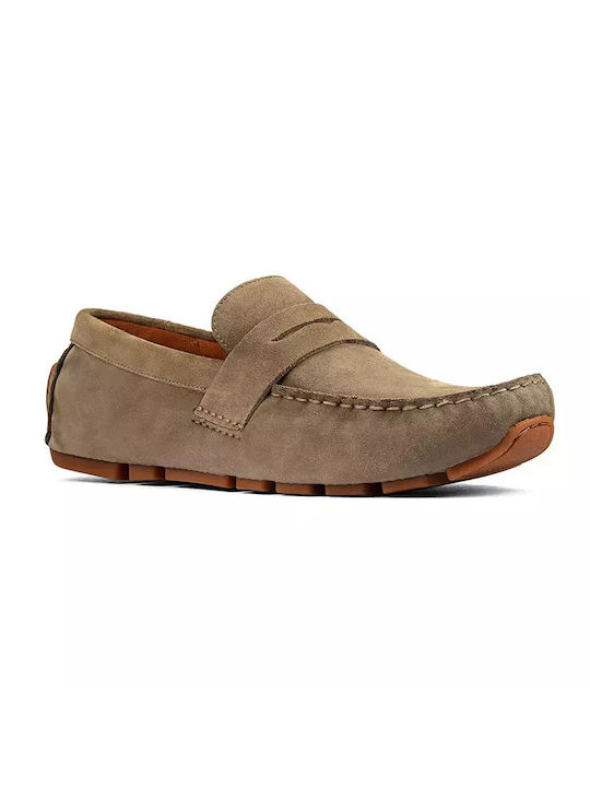 Clarks Oswick Bar Wildleder Herren Mokassins Dark Olive