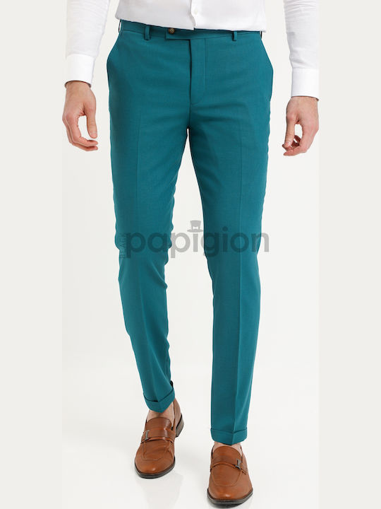 100-23 Men's Summer Suit with Vest Petrol