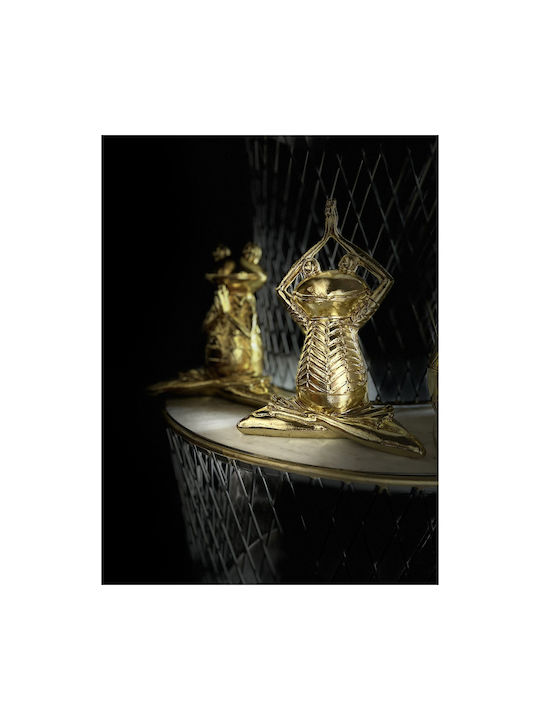 InTheBox Decorativ Broască din Polirășină în Aur 16x10.5x21cm 1buc