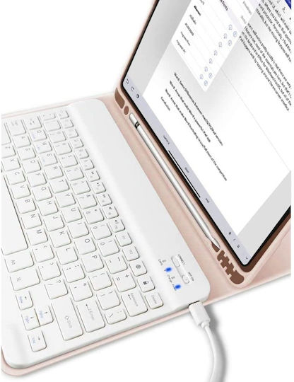 Tech-Protect SC PEN Флип капак с Клавиатура в Английски език САЩ Розов (iPad 2022 10.9'' - iPad 2022 10.9 инча / iPad 2025 11")