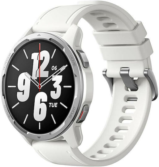 Xiaomi Watch S1 Active 47mm Αδιάβροχο με Παλμογράφο (Moon White)