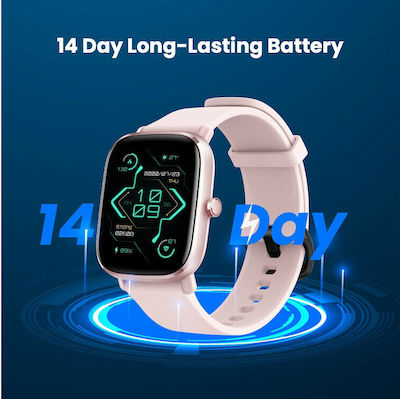 Amazfit GTS 2 Mini 40mm Αδιάβροχο Smartwatch με Παλμογράφο (Ροζ)