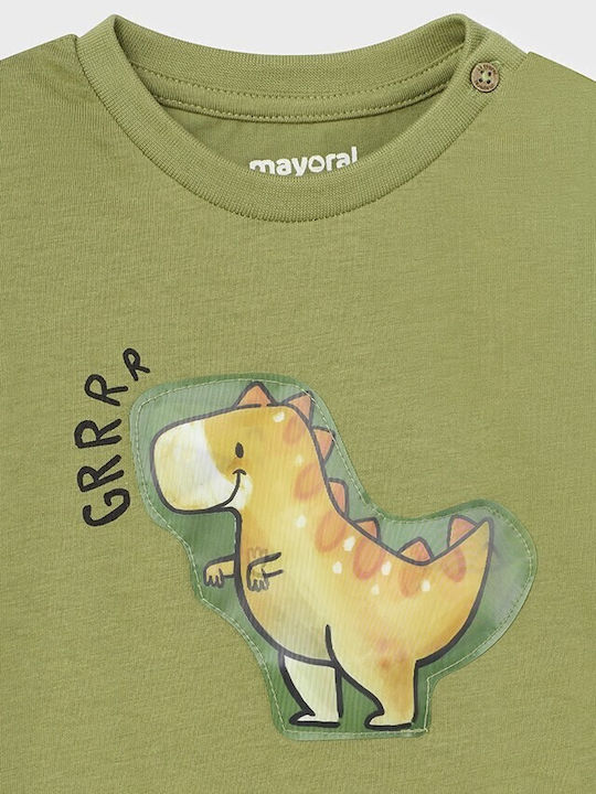 Παιδικό T-shirt Χακί Dinosaur