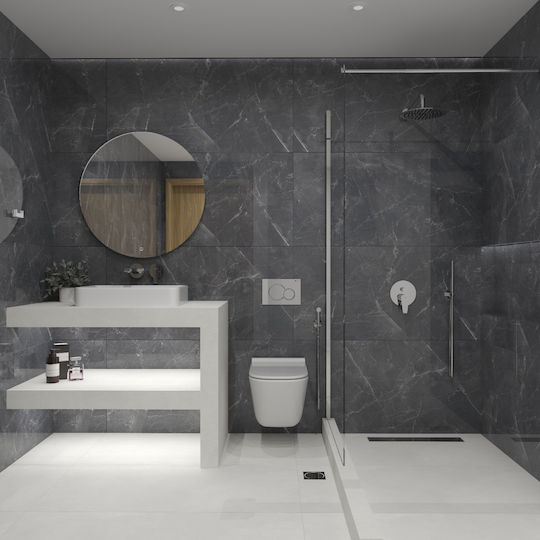 Grohe Bauedge Μίκτης Μπαταρίας Εντοιχισμού Ντουζιέρας 2 Εξόδων Ασημί