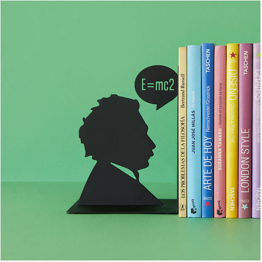 Metallic Bookend Einstein in Black Color 1pcs 13x10x17cm
