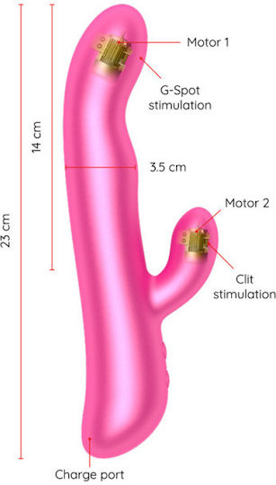 Oninder Vibrator Kaninchen mit Fernbedienung Vibration und Rotation 23cm Rosa