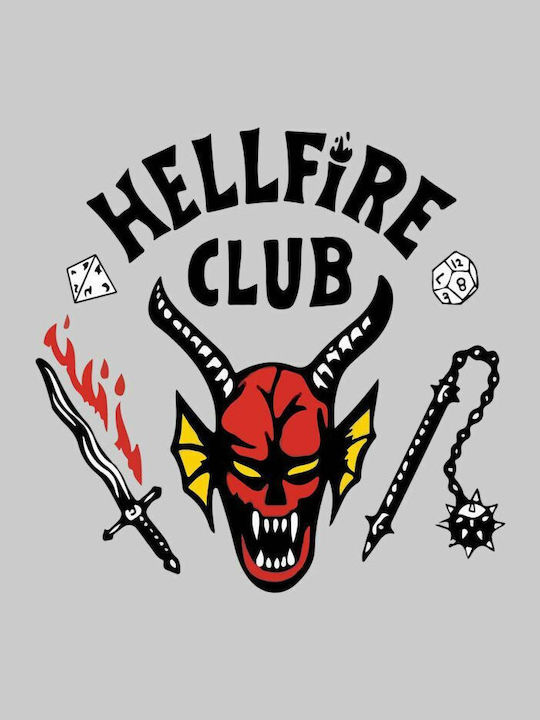 TKT Stranger Things Φούτερ Hellfire Club Μαύρο TKT Stranger Things Φούτερ Hellfire Club Μαύρο