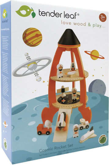 Tender Leaf Toys Vehicul Rachetă din Lemn pentru 36++ Luni