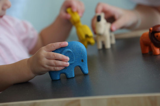 Plan Toys Ζωάκι Σετ Άγριων Ζώων από Ξύλο για 12+ Μηνών