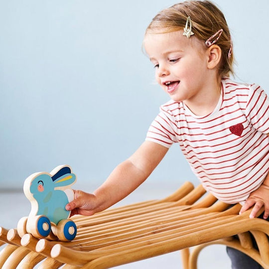 Petit Monkey Push Along Κουνελάκι από Ξύλο για 12+ Μηνών