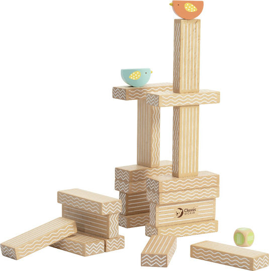 Classic World Jucărie de Stivuire Bird Stacking Game din Lemn pentru 36++ Luni