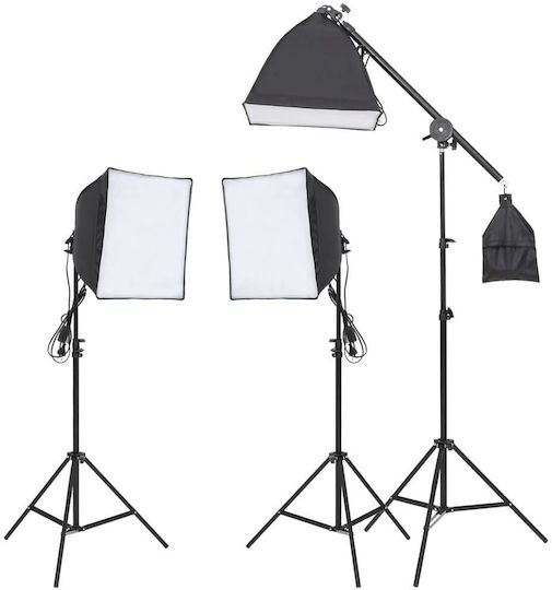 vidaXL Set Lumină, Fundal & Reflector Kit de iluminat pentru Studio