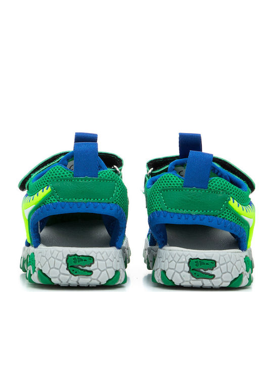 Shoe Sandals T-Rex with Velcro & Lights Green