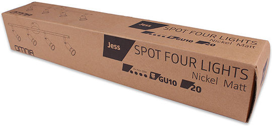 Omnia Jess Тройно LED Топло бяло Спот с Цокъл GU10 в Сребрист Цвят