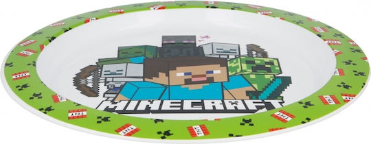 Stor Minecraft Παιδικό Πιάτο Φαγητού από Πλαστικό Πράσινο
