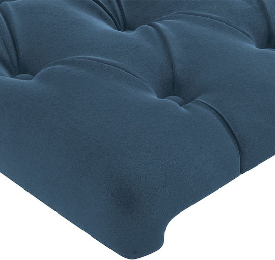 vidaXL Tăblie De Pat Din Țesătură Albastru Închis 103x88cm