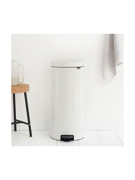 Brabantia NewIcon Waste Bin Waste made of Stainless Steel with Pedal White 30lt 1pcs